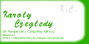 karoly czegledy business card